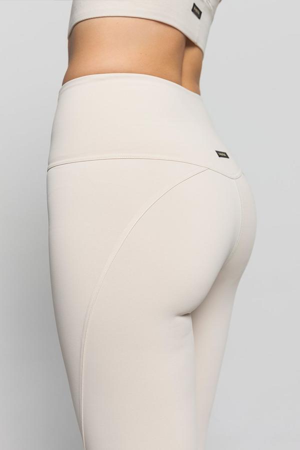 SWIRL CROP LEGGINGS - IVORY