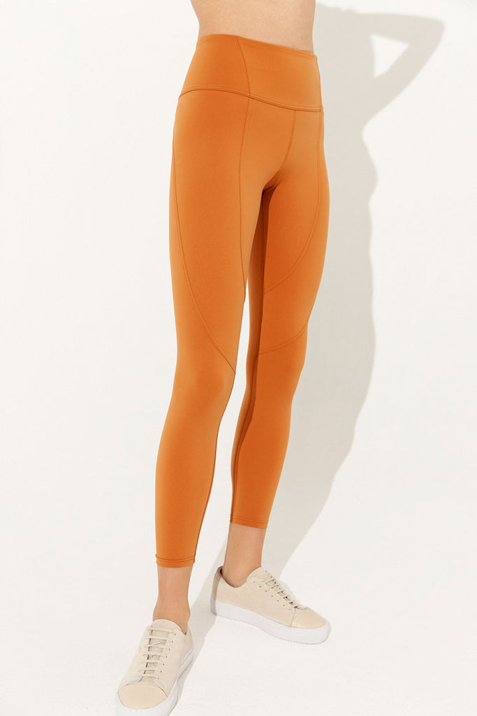SWIRL CROP LEGGINGS - TERRACOTTA