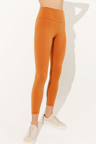 SWIRL CROP LEGGINGS - TERRACOTTA