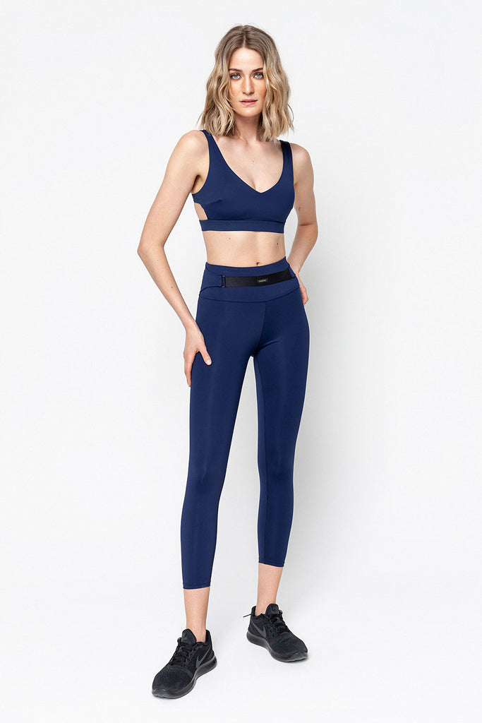 SKYE CROP LEGGINGS - NAVY BLUE