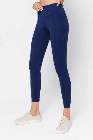 SWIRL CROP LEGGINGS - NAVY BLUE